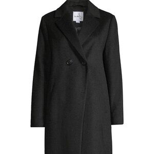 Sam Edelman Wool-Blend Double Breasted Cutaway Coat Size Large